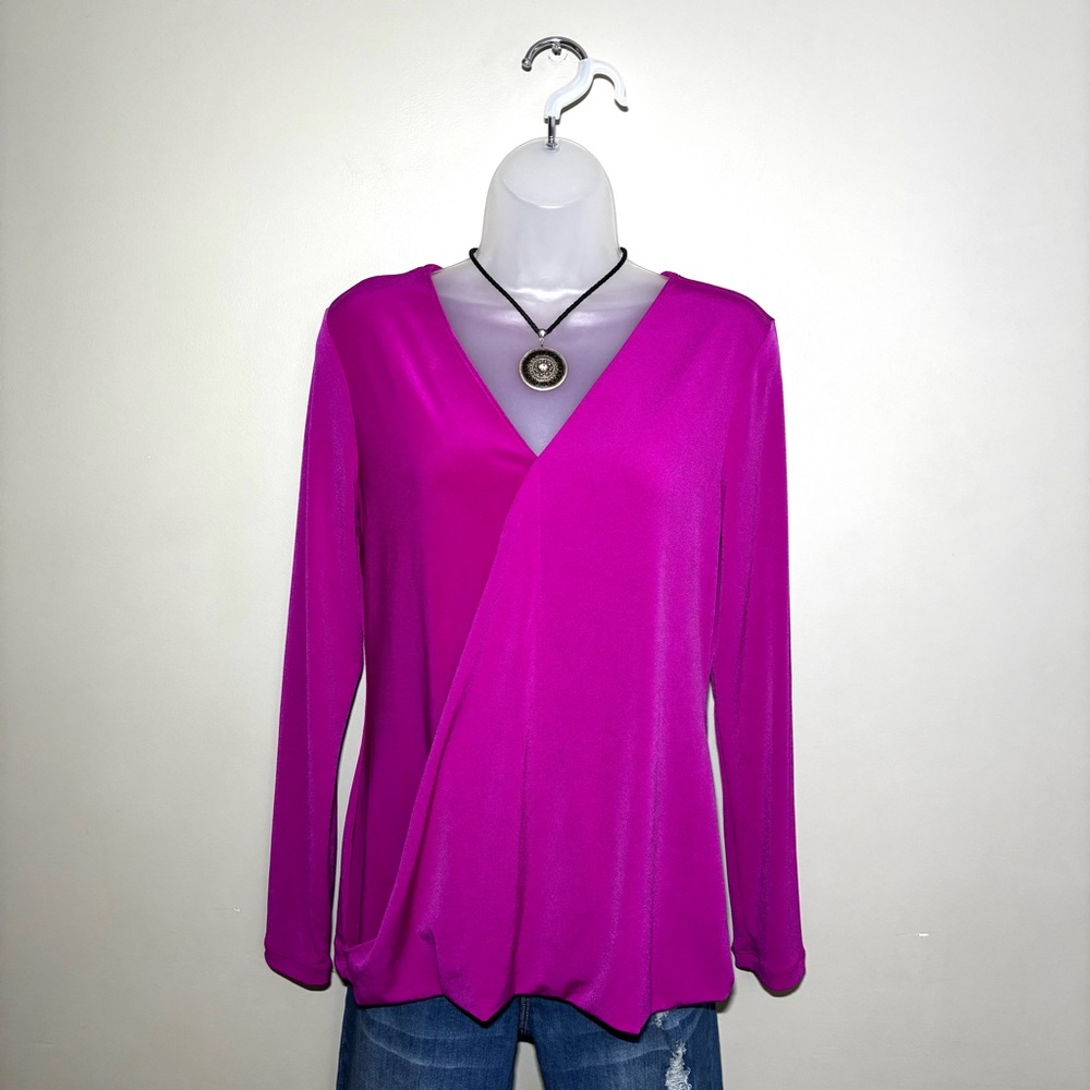 Banana Republic Pink Wrap Blouse with Long Sleeves V-neck Women’s M